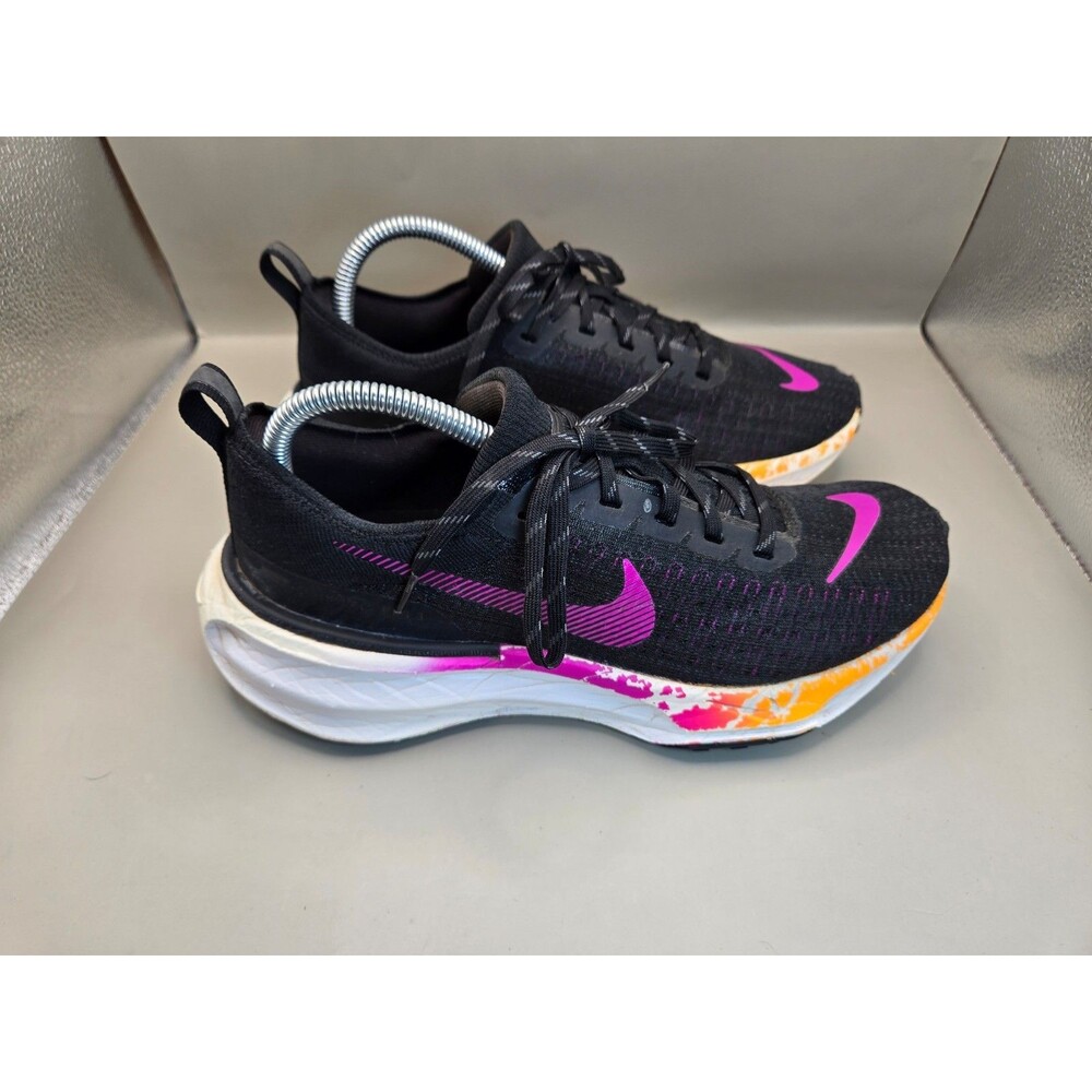 Nike ZoomX Invincible Run Flyknit 3 Shoes Womens 9 Black Violet Running Sneakers